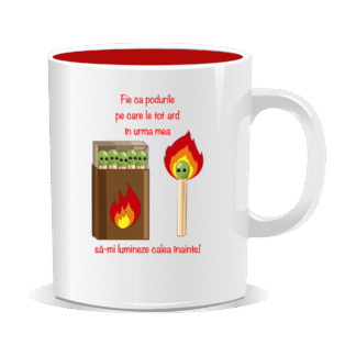 Cana personalizata cu mesaj amuzant, Fie ca podurile pe care le tot ard in urma mea sa-mi lumineze calea inainte